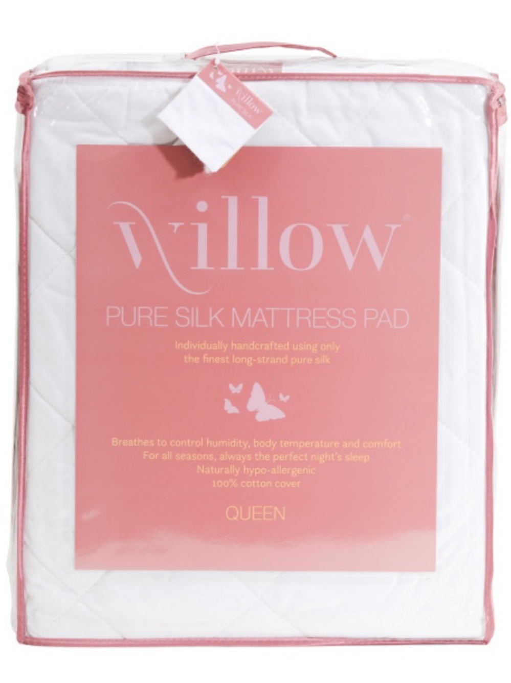 Willow Pure Silk White Mattress Pad